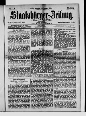Staatsbürger-Zeitung vom 20.01.1884