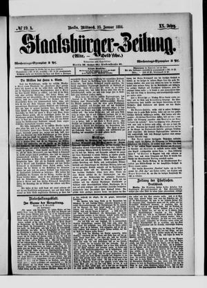Staatsbürger-Zeitung vom 23.01.1884