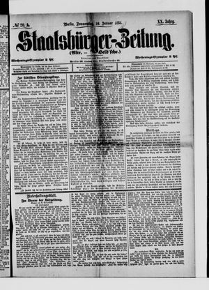 Staatsbürger-Zeitung vom 24.01.1884