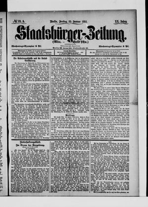 Staatsbürger-Zeitung vom 25.01.1884