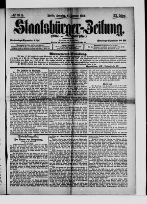 Staatsbürger-Zeitung on Jan 27, 1884