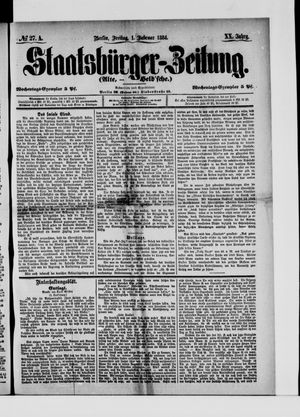 Staatsbürger-Zeitung vom 01.02.1884