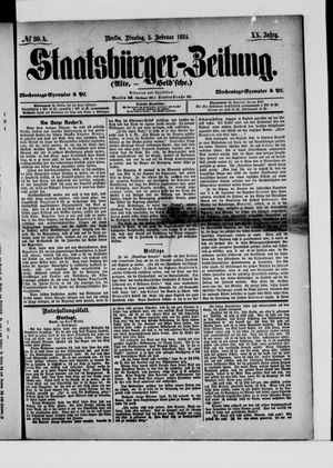 Staatsbürger-Zeitung vom 05.02.1884