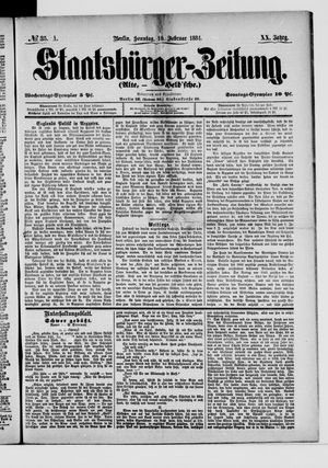 Staatsbürger-Zeitung on Feb 10, 1884