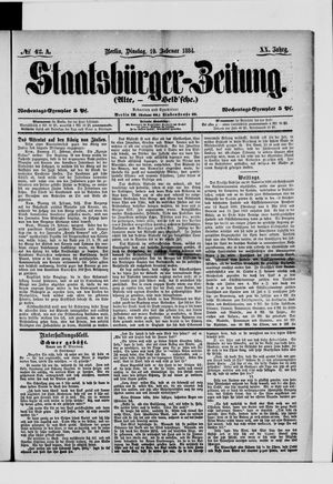 Staatsbürger-Zeitung vom 19.02.1884