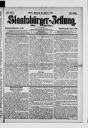 Staatsbürger-Zeitung vom 20.02.1884