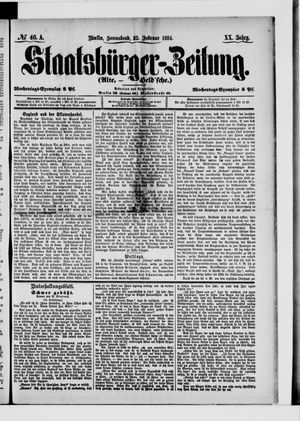 Staatsbürger-Zeitung vom 23.02.1884