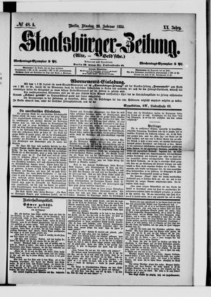 Staatsbürger-Zeitung on Feb 26, 1884