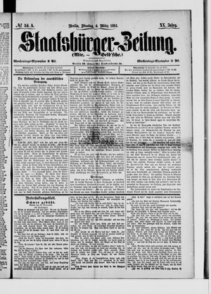 Staatsbürger-Zeitung on Mar 4, 1884