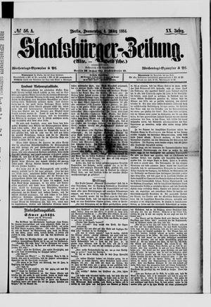 Staatsbürger-Zeitung on Mar 6, 1884