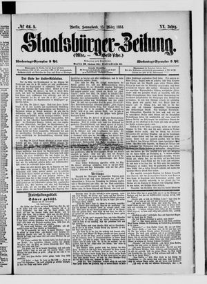 Staatsbürger-Zeitung on Mar 15, 1884