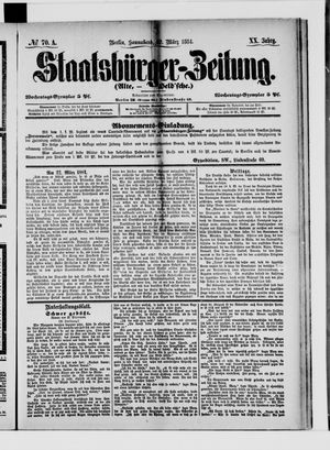 Staatsbürger-Zeitung vom 22.03.1884