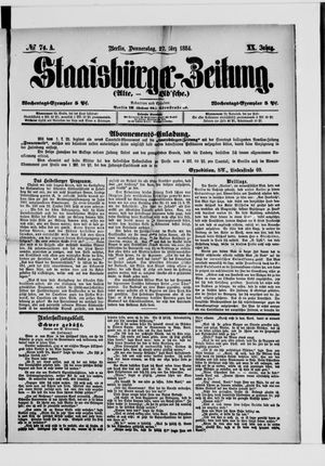 Staatsbürger-Zeitung vom 27.03.1884