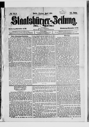 Staatsbürger-Zeitung on Apr 1, 1884