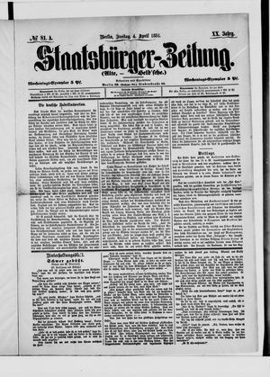 Staatsbürger-Zeitung vom 04.04.1884