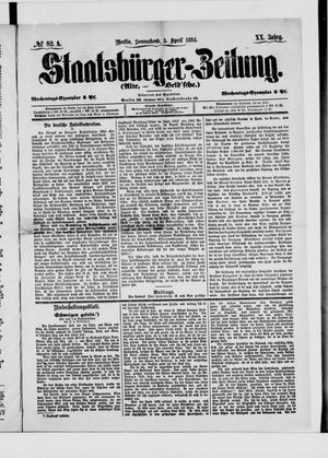 Staatsbürger-Zeitung on Apr 5, 1884