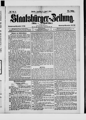 Staatsbürger-Zeitung vom 06.04.1884