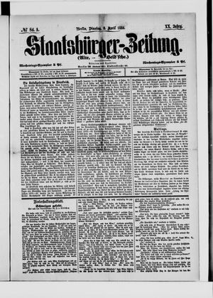 Staatsbürger-Zeitung on Apr 8, 1884