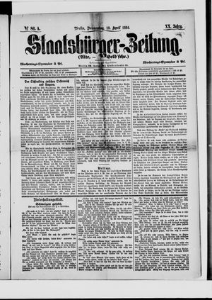 Staatsbürger-Zeitung vom 10.04.1884