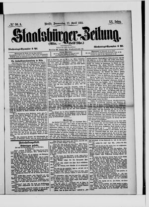 Staatsbürger-Zeitung on Apr 17, 1884