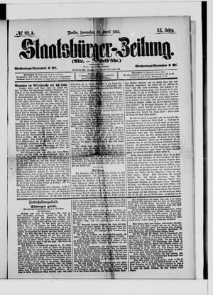 Staatsbürger-Zeitung vom 19.04.1884