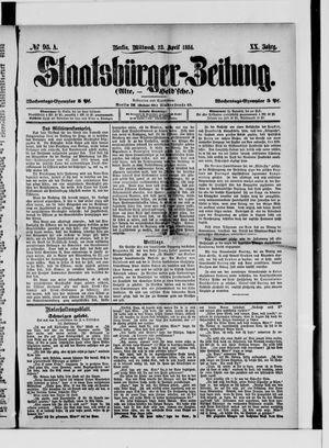 Staatsbürger-Zeitung on Apr 23, 1884