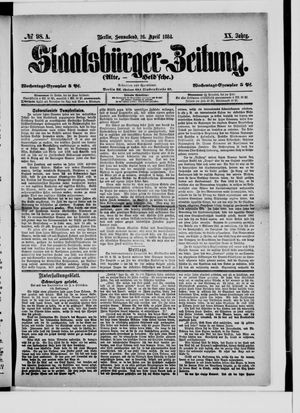 Staatsbürger-Zeitung vom 26.04.1884