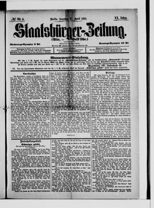 Staatsbürger-Zeitung vom 27.04.1884
