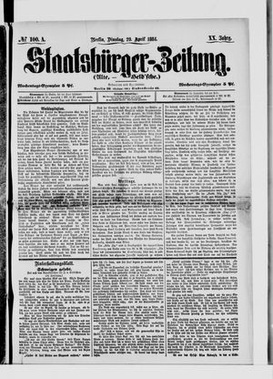 Staatsbürger-Zeitung vom 29.04.1884