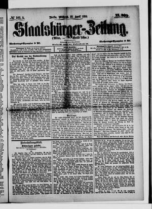 Staatsbürger-Zeitung on Apr 30, 1884