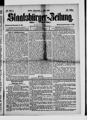 Staatsbürger-Zeitung vom 01.05.1884