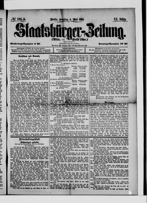 Staatsbürger-Zeitung on May 4, 1884