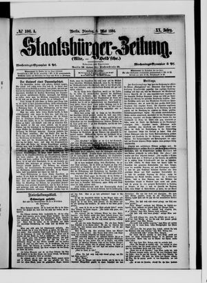 Staatsbürger-Zeitung on May 6, 1884