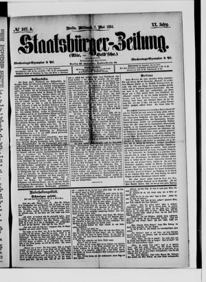 Staatsbürger-Zeitung on May 7, 1884