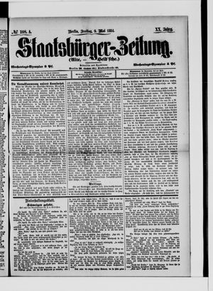 Staatsbürger-Zeitung on May 9, 1884