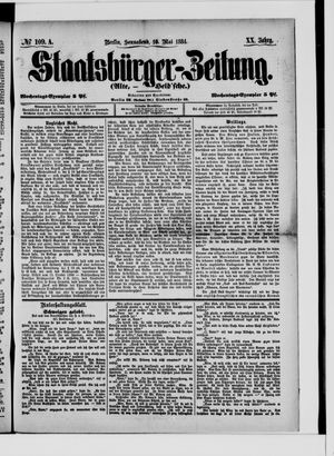 Staatsbürger-Zeitung on May 10, 1884
