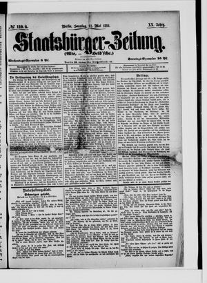 Staatsbürger-Zeitung on May 11, 1884