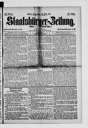 Staatsbürger-Zeitung on May 15, 1884
