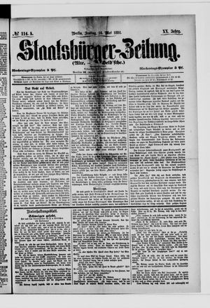 Staatsbürger-Zeitung on May 16, 1884