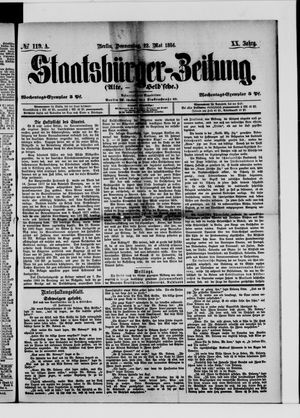 Staatsbürger-Zeitung vom 22.05.1884