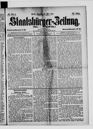 Staatsbürger-Zeitung on May 25, 1884