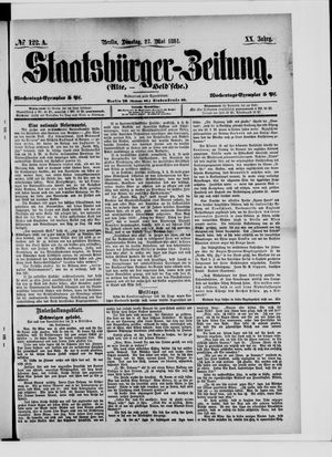 Staatsbürger-Zeitung on May 27, 1884
