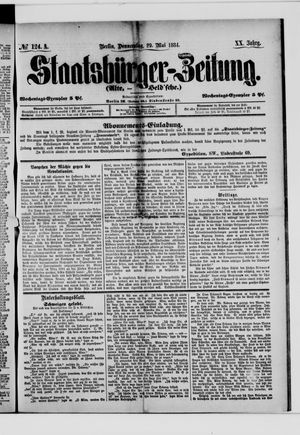 Staatsbürger-Zeitung on May 29, 1884