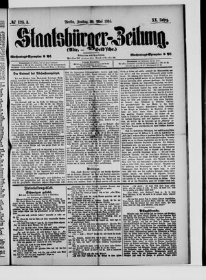 Staatsbürger-Zeitung on May 30, 1884