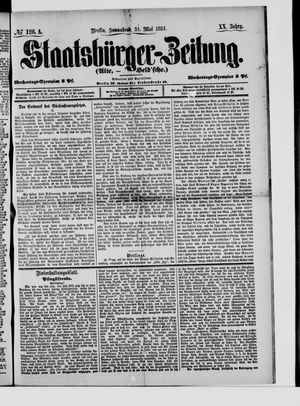 Staatsbürger-Zeitung on May 31, 1884