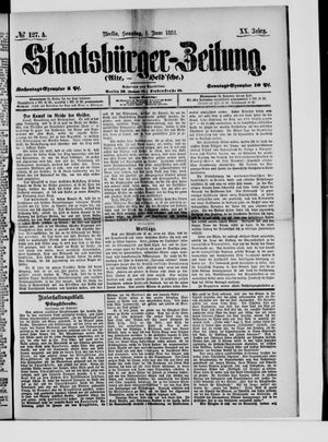 Staatsbürger-Zeitung vom 01.06.1884