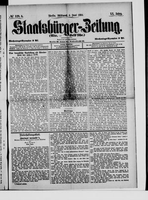 Staatsbürger-Zeitung on Jun 4, 1884