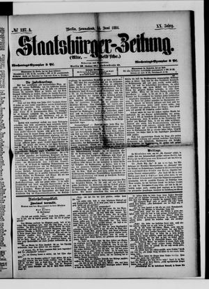 Staatsbürger-Zeitung on Jun 14, 1884