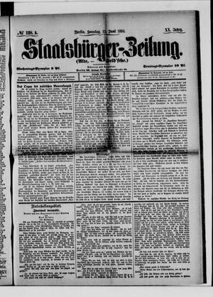 Staatsbürger-Zeitung on Jun 15, 1884