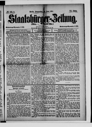 Staatsbürger-Zeitung on Jun 19, 1884